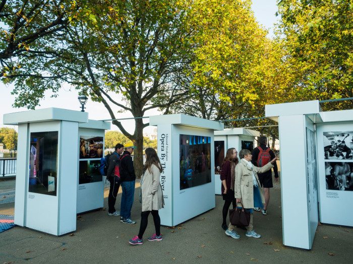 Opera By The RIver Exhibition, Riverside Walkway, South Bank, London. October 09, 2015. Photo: Edmond Terakopian