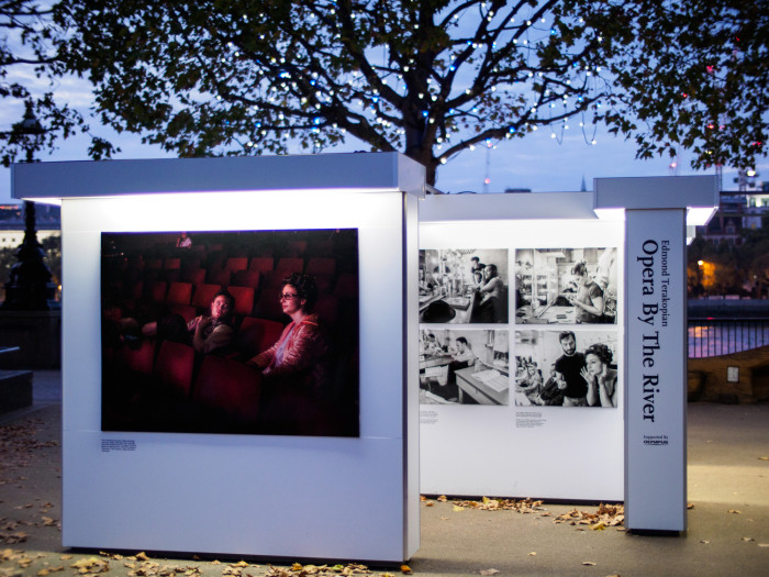 The last night of the Opera By The RIver Exhibition, Riverside Walkway, South Bank, London. October 11, 2015. Photo: Edmond Terakopian