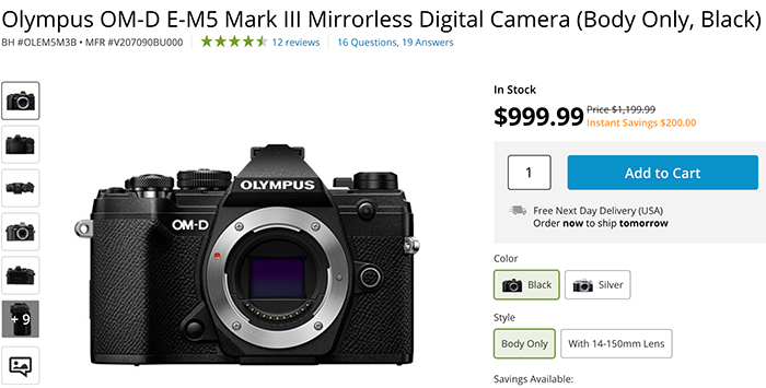New $200 price drop on the Olympus E-M5III – 43 Rumors