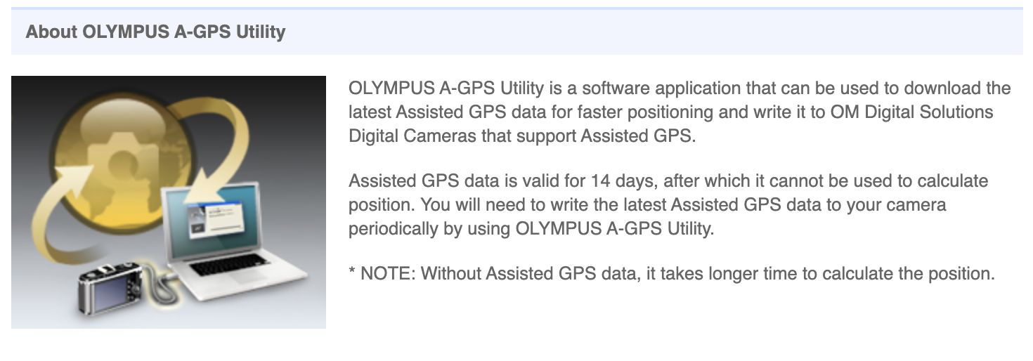 Olympus releases the updated MAC version of their AGPS Utility 43 Rumors
